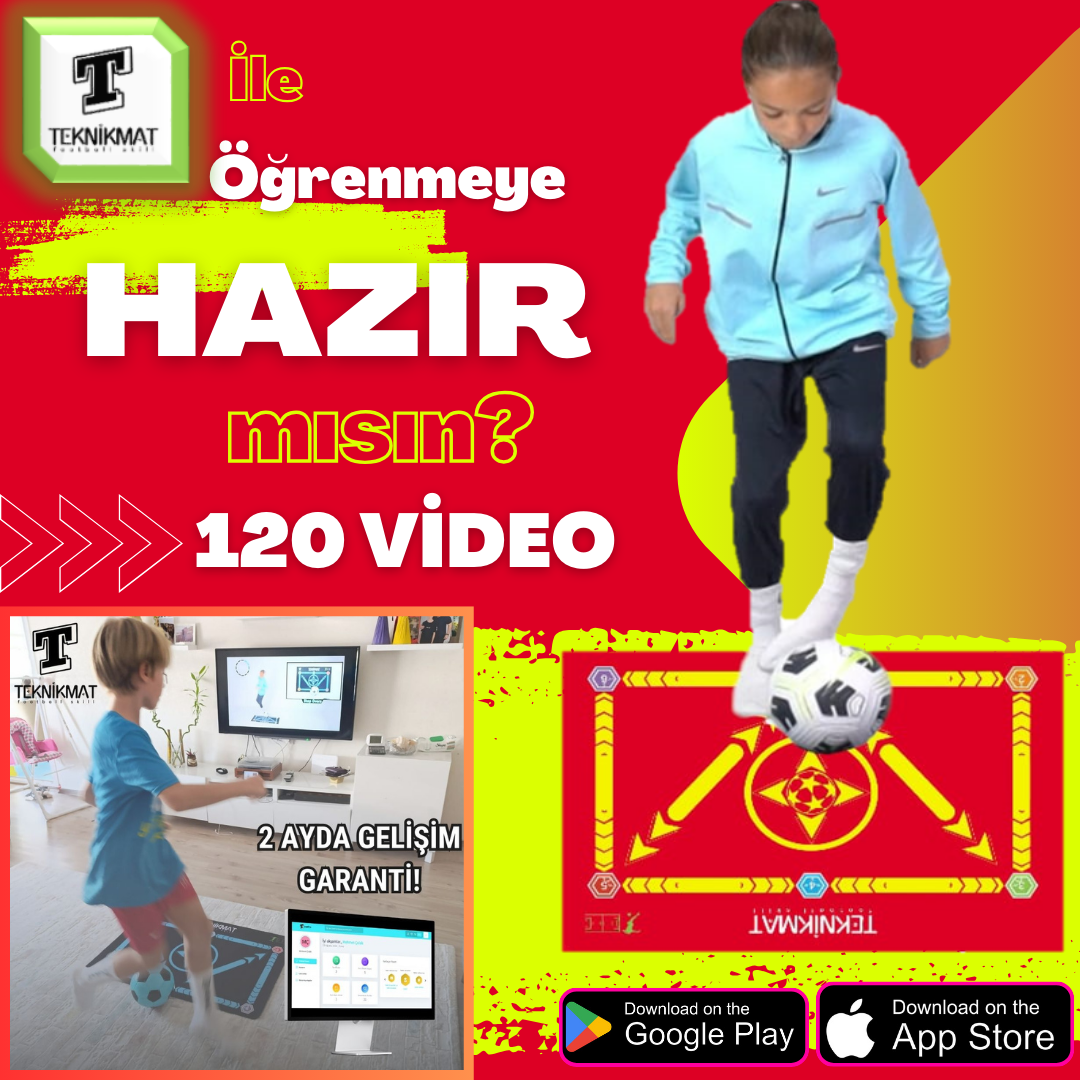 Sarı Kırmızı Futbol Matı | 120 PRO EĞİTİM VİDEOSU HEDİYELİ